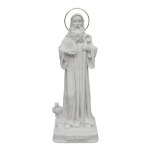 São Bento  - Pó de Mármore - 20cm - com resplendor banhado a ouro