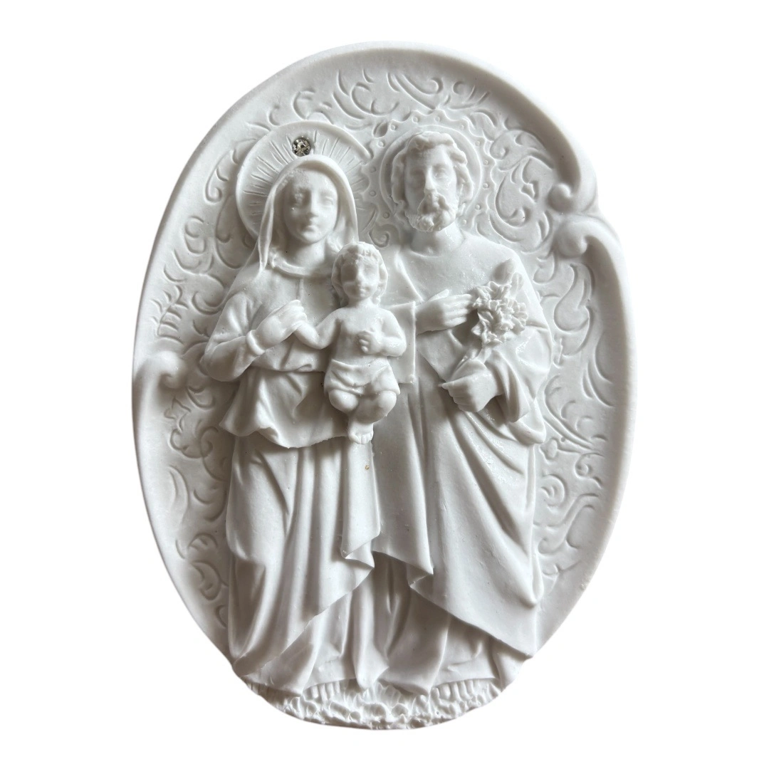 Medalha Sagrada Familia - Pó de Mármore - 11x08cm