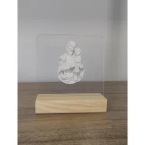 Acrilico com São José  - Pó de Mármore - 11x10cm