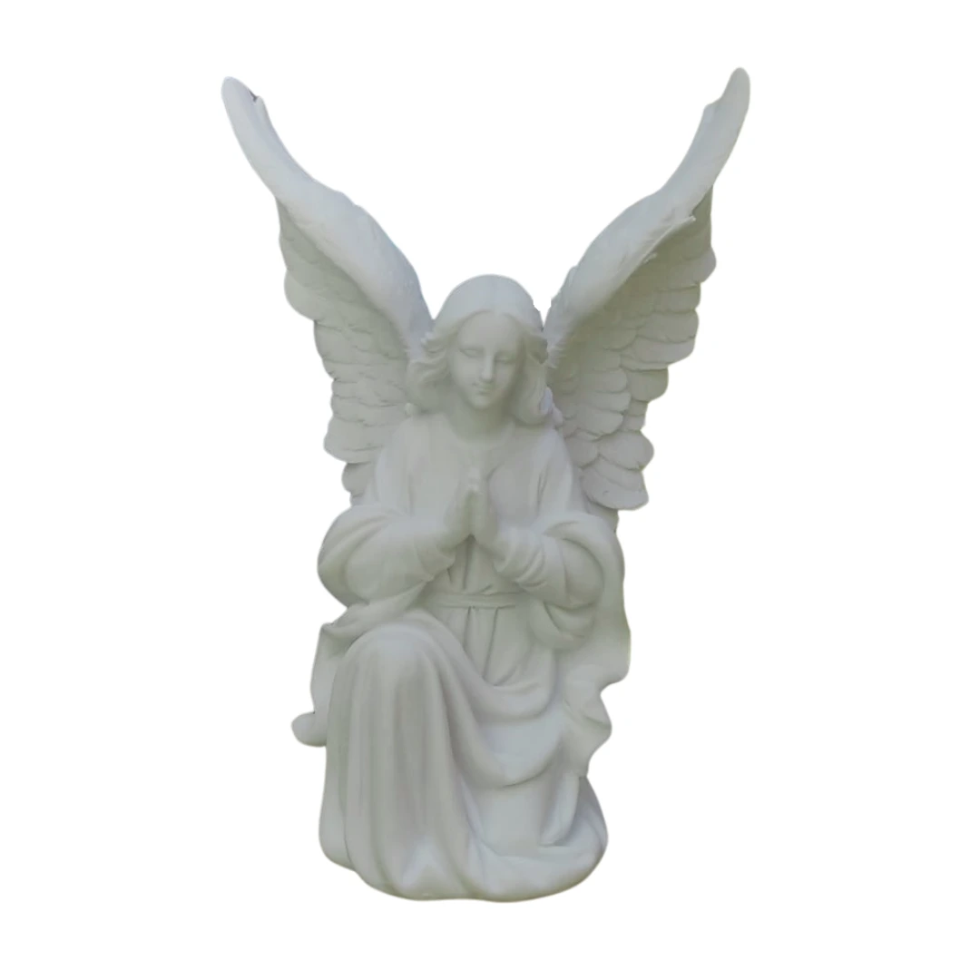 Anjo Adorador - Pó de Mármore - 11,5x18cm