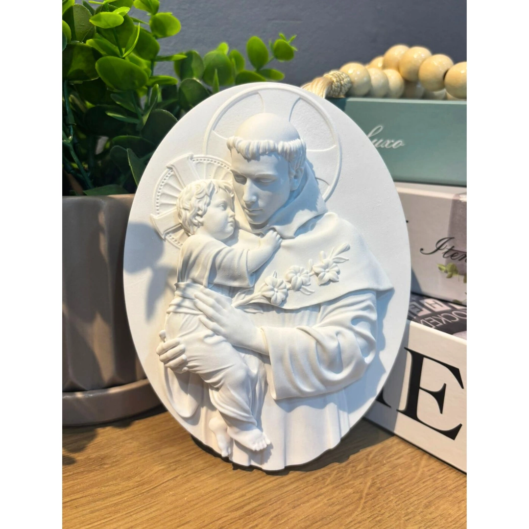 Medalha Santo Antônio - Pó de Mármore - 15x11