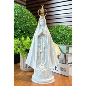 N.Sra Aparecida  - Pó de Mármore - 31cm - com coroa banhado a ouro