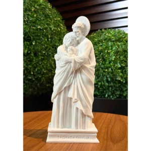 Sagrada Família Afetuosa com Resplendor em Mármore - Pó de Mármore - 26cm